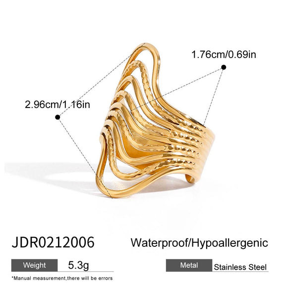 Wholesale Women's Stainless Steel Irregular Geometric Ring With Electroplating Treatment And Ins Style