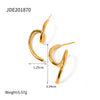 Wholesale Women's Stainless Steel Jewelry Earrings Gold Plated Geometric Style