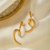 Wholesale Women's Stainless Steel Jewelry Earrings Gold Plated Geometric Style