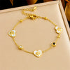 Wholesale Women's Stainless Steel Jewelry Retro Style Electroplated Heart Water Drop Bell Shaped Accessories Chain Set