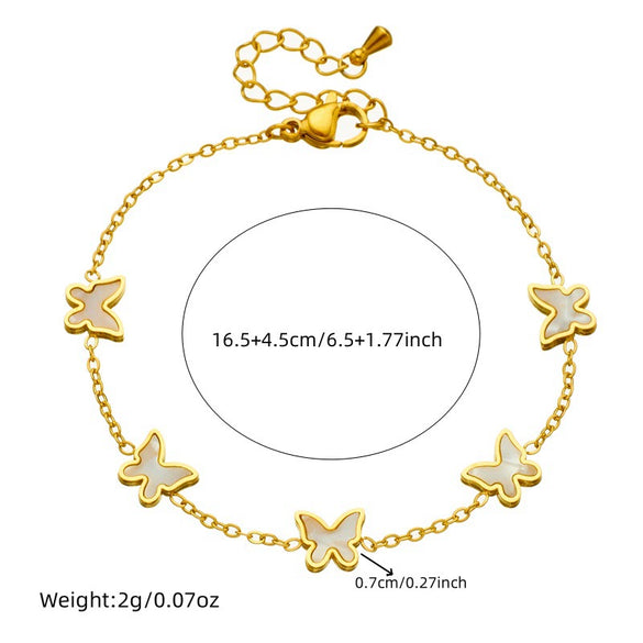 Wholesale Women's Stainless Steel Jewelry Set With Butterfly Dragonfly Insect Patterns Electroplated Bracelet Earrings Necklace