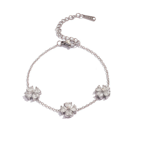 Wholesale Women's Stainless Steel Jewelry Set With Four Leaf Clover And Geometric Patterns Pvd Furnace Vacuum Real Gold Plated