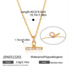Wholesale Women's Stainless Steel Jewelry Set With Geometric Style Pvd Furnace Vacuum Real Gold Plating Including Earrings And Necklaces