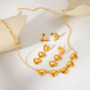 Wholesale Women's Stainless Steel Jewelry Set With Heartshaped And Geometric Elements Electroplating Treatment