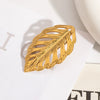 Wholesale Women's Stainless Steel Jewelry Set With Hollow Leaves Design Pvd Furnace Vacuum Real Gold Plating Hairpin Earrings Necklace