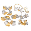 Wholesale Women's Stainless Steel Jewelry With Electroplating Twocolor Irregular Geometric Design