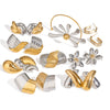 Wholesale Women's Stainless Steel Jewelry With Electroplating Twocolor Irregular Geometric Design