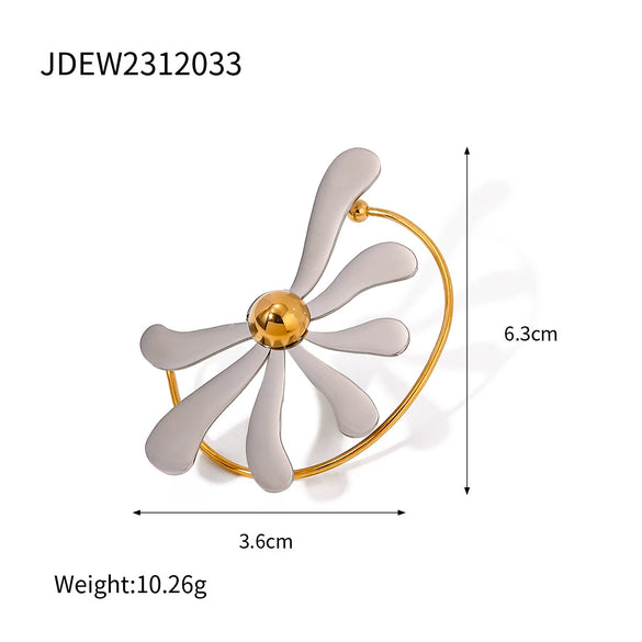 Wholesale Women's Stainless Steel Jewelry With Electroplating Twocolor Irregular Geometric Design