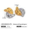 Wholesale Women's Stainless Steel Jewelry With Electroplating Twocolor Irregular Geometric Design