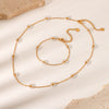 Wholesale Women's Stainless Steel Jewelry With Geometric And Flower Patterns Electroplated Necklace And Bracelet