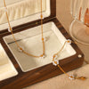Wholesale Women's Stainless Steel Jewelry With Geometric And Flower Patterns Electroplated Necklace And Bracelet