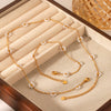 Wholesale Women's Stainless Steel Jewelry With Geometric And Flower Patterns Electroplated Necklace And Bracelet