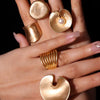 Wholesale Women's Stainless Steel Jewelry With Geometric Design And Electroplating Ring And Bracelet Ring