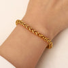Wholesale Women's Stainless Steel Jewelry With Geometric Pattern 18K Real Gold Plated Pendant And Chain Bracelet