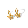 Wholesale Women's Stainless Steel Joker Butterfly Earrings With 18K Gold Pvd Electroplating