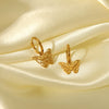 Wholesale Women's Stainless Steel Joker Butterfly Earrings With 18K Gold Pvd Electroplating