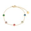 Wholesale Women's Stainless Steel 18K Colored Diamond Geometric Fashion Electroplated Round Bracelet