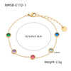 Wholesale Women's Stainless Steel 18K Colored Diamond Geometric Fashion Electroplated Round Bracelet