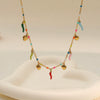 Wholesale Women's Stainless Steel 18K Electroplated Geometric Chili Heart Pearl Necklace Jewelry