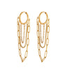 Wholesale Women's Stainless Steel 18K Electroplated Geometric Cshaped Multilayer Chain Tassel Earrings Highend Jewelry