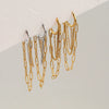Wholesale Women's Stainless Steel 18K Electroplated Geometric Cshaped Multilayer Chain Tassel Earrings Highend Jewelry