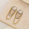 Wholesale Women's Stainless Steel 18K Electroplated Geometric Cshaped Multilayer Chain Tassel Earrings Highend Jewelry