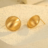 Wholesale Women's Stainless Steel 18K Electroplated Geometric Earrings Fashion Style Brushed Metal Finish