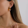 Wholesale Women's Stainless Steel 18K Electroplated Geometric Earrings