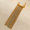 Wholesale Women's Stainless Steel 18K Electroplated Geometric Fashion Ol Style Ear Clip Chain Tassel Earrings