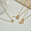 Wholesale Women's Stainless Steel 18K Electroplated Geometric Heart Pearl Bee Necklace Fashion Jewelry