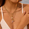 Wholesale Women's Stainless Steel 18K Electroplated Geometric Heart Pearl Bee Necklace Fashion Jewelry