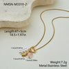 Wholesale Women's Stainless Steel 18K Electroplated Geometric Heart Pearl Bee Necklace Fashion Jewelry