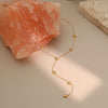 Wholesale Women's Stainless Steel 18K Electroplated Geometric Pattern Yshaped Doublelayer Star Necklace