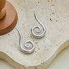 Wholesale Women's Stainless Steel 18K Electroplated Geometric Spiral Earrings