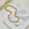 Wholesale Women's Stainless Steel 18K Electroplated Geometric Star Cuban Chain Necklace