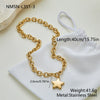 Wholesale Women's Stainless Steel 18K Electroplated Geometric Star Cuban Chain Necklace