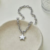 Wholesale Women's Stainless Steel 18K Electroplated Geometric Star Cuban Chain Necklace