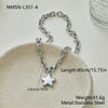 Wholesale Women's Stainless Steel 18K Electroplated Geometric Star Cuban Chain Necklace