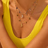 Wholesale Women's Stainless Steel 18K Electroplated Geometric Star Pendant Necklace
