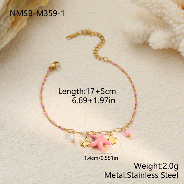 Wholesale Women's Stainless Steel 18K Electroplated Geometric Style Bracelet Jewelry