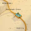 Wholesale Women's Stainless Steel 18K Electroplated Geometric Style Square Zirconium Adjustable Fashion Bracelet
