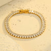Wholesale Women's Stainless Steel 18K Electroplated Geometric Style Square Zirconium Adjustable Fashion Bracelet