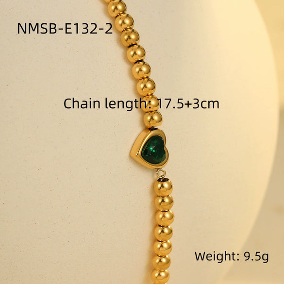 Wholesale Women's Stainless Steel 18K Electroplated Geometric Style Square Zirconium Adjustable Fashion Bracelet