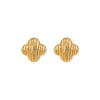 Wholesale Women's Stainless Steel 18K Electroplated Geometric Vintage Irregular Quadrilateral Hollow Texture Ear Stud Earrings