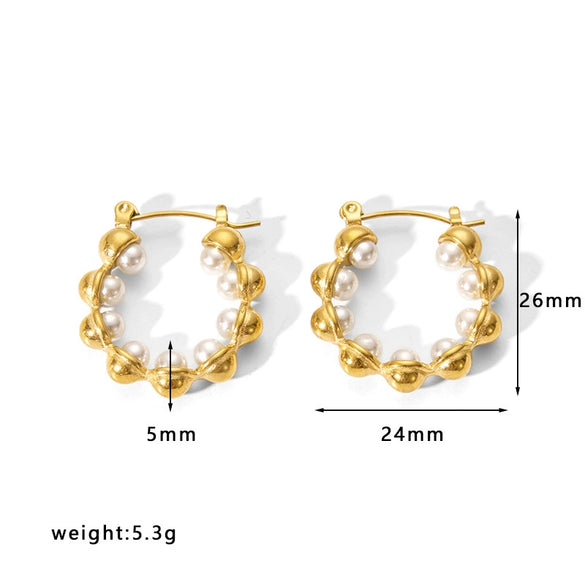 Wholesale Women's Stainless Steel 18K Electroplated Hollow Geometric U Shaped Light Luxury Fashionable Earrings