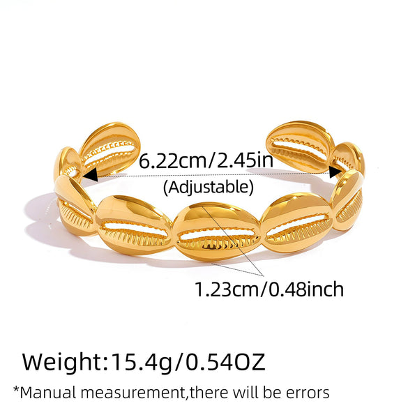 Wholesale Women's Stainless Steel 18K Electroplated Oceanthemed Shell Bracelet With Instagram Style