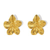 Wholesale Women's 316L Stainless Steel 18K Electroplated Petal Flower Earrings