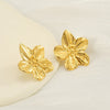 Wholesale Women's 316L Stainless Steel 18K Electroplated Petal Flower Earrings