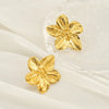 Wholesale Women's 316L Stainless Steel 18K Electroplated Petal Flower Earrings