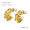 Wholesale Women's 316L Stainless Steel 18K Geometric Pleated Electroplated Earrings